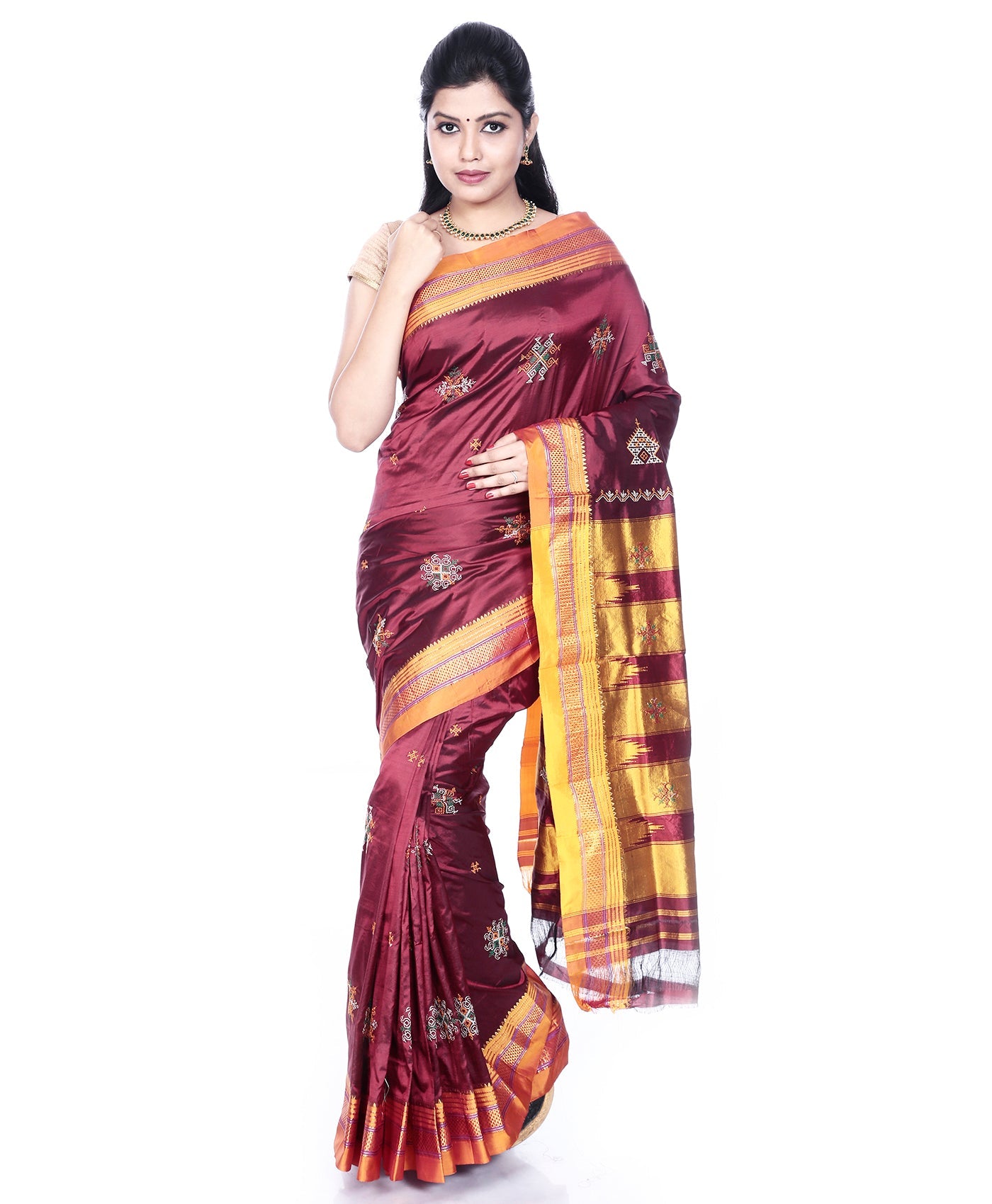 Maroon Ilkal Saree